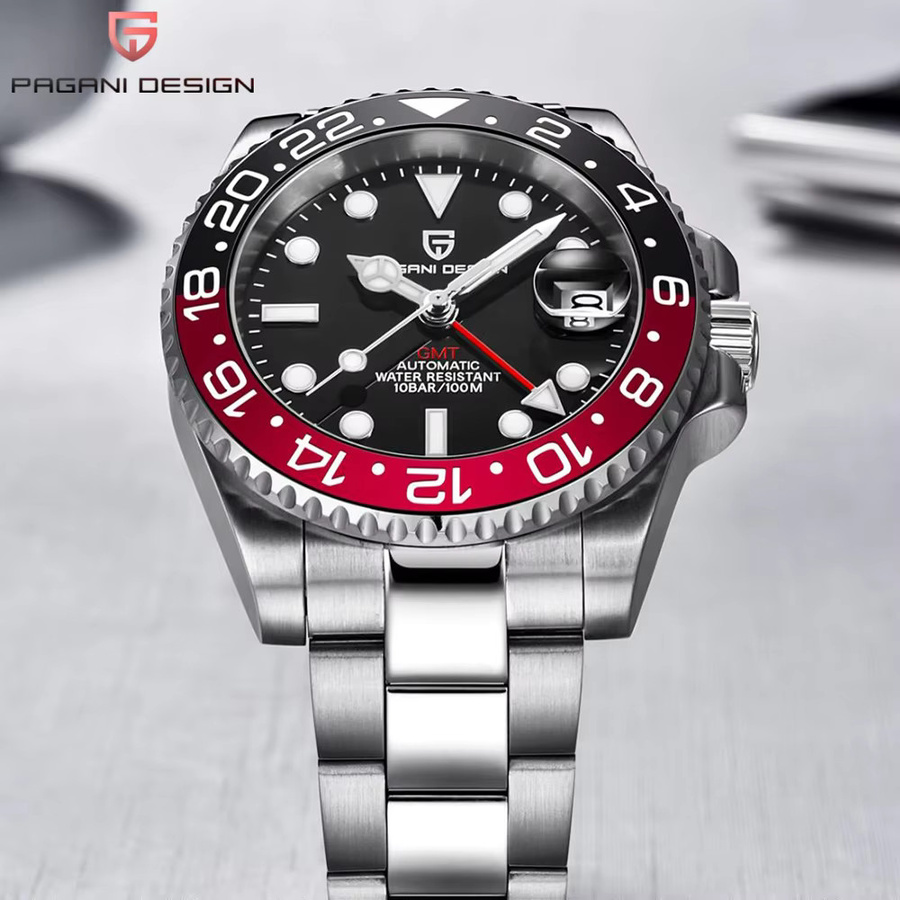 Pagani Design GMT-Uhr, Automatik, Edelstahl, Keramik-Lünette, Herren - Bild 5