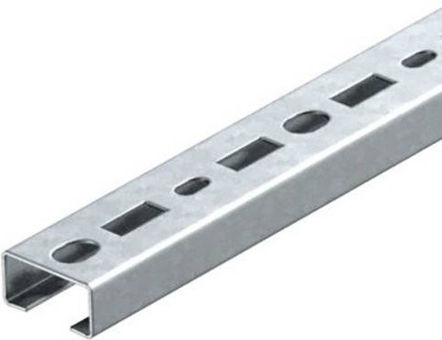 OBO Bettermann Profilschiene aus Metall in Silber, 10 Stück, L: 80 cm, B: 3,5 cm, H: 1,8 cm - Bild 1