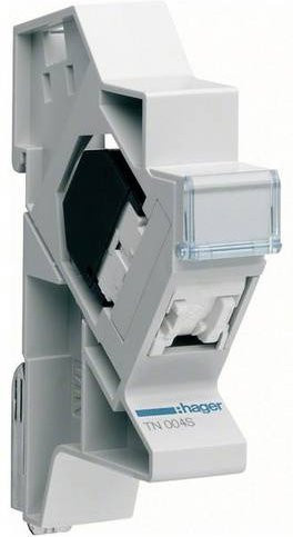 Hager RJ45-Einbaumodul E-Dat CAT 5e Ethernet/LAN in Weiß - Bild 1