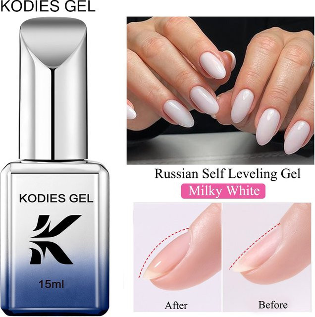 Kodies Nagellack, milchig weiß gel, glänzend - Bild 1