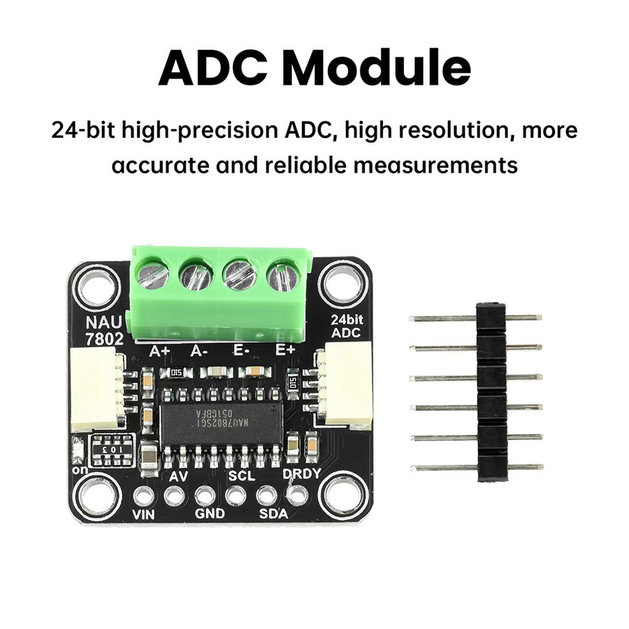 Aideepen NAU7802 Hochpräzises 24-Bit ADC-Datenkonvertierungsdruckmodul in Schwarz, kompatibel mit STEMMA QT/Qwiic - Bild 2