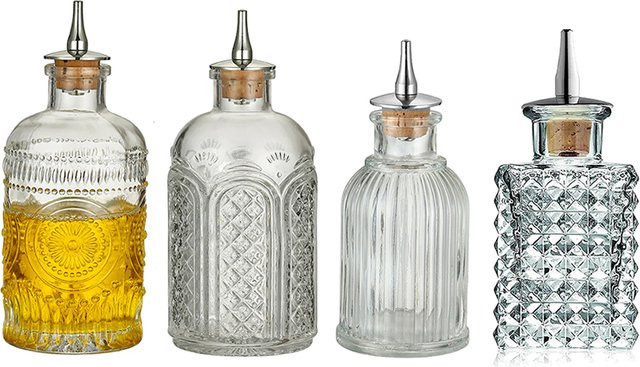 Cocktailgeek Vintage Bitters Flasche mit Dasher Top aus Glas, transparent, professionelles Barzubehör - Bild 1