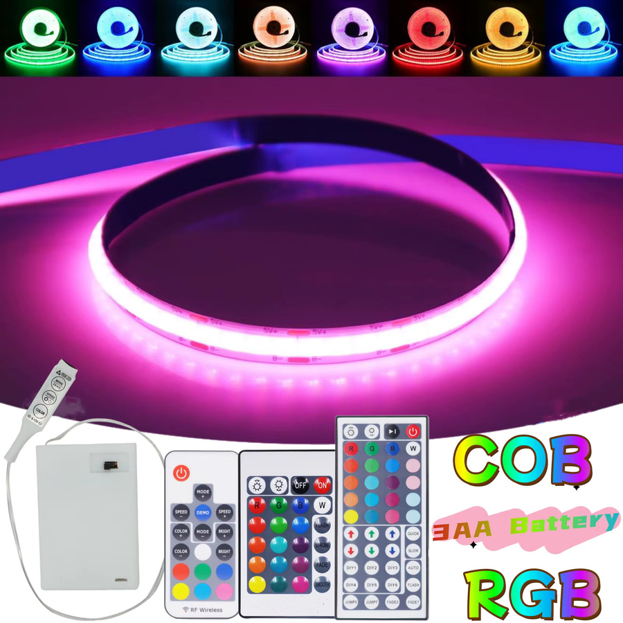 HEGEHE RGB COB LED Streifen mit Bluetooth, dimmbar, batteriebetrieben, Multicolor TV Hintergrundbeleuchtung (5V) - Bild 3