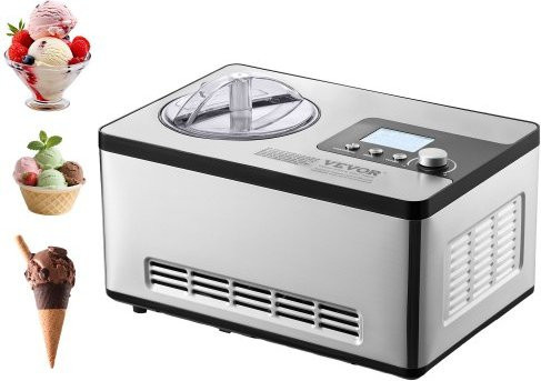 VEVOR Automatische Eismaschine Elektrisch für Gelato und Joghurt, Silber, 1,9 l - Bild 1
