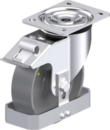Blickle Stahlblech-Lenkrolle L-PO 160G-FI-ELS-FS in Grau und Blau mit 160 mm Rad-Durchmesser und 400 kg Tragfähigkeit - Bild 1