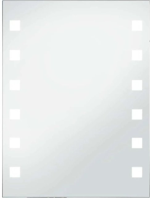 vidaXL Badezimmer-Wandspiegel mit LED-Beleuchtung in Silber, Rechteckig, Breite: 60 cm, Höhe: 80 cm - Bild 1