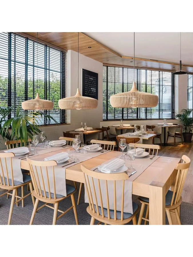 JOYINLED Moderne Pendelleuchte aus natürlichem Walnussholz für Esszimmer und Wohnzimmer - Bild 6
