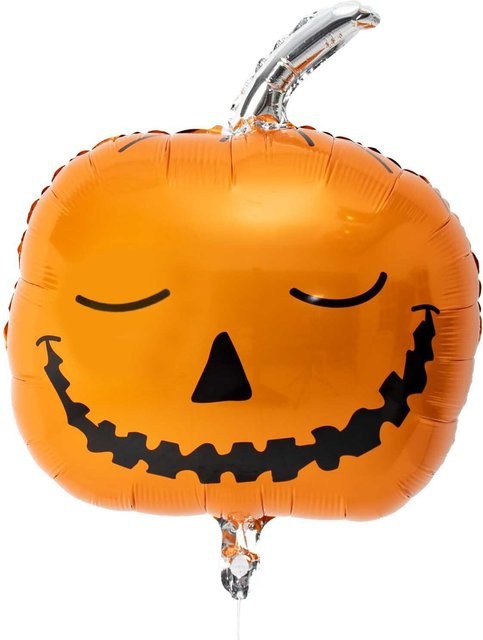 Rico Design Folienballon Kürbis in Orange für deine Halloweenparty, B: 55 cm, H: 65 cm - Bild 1