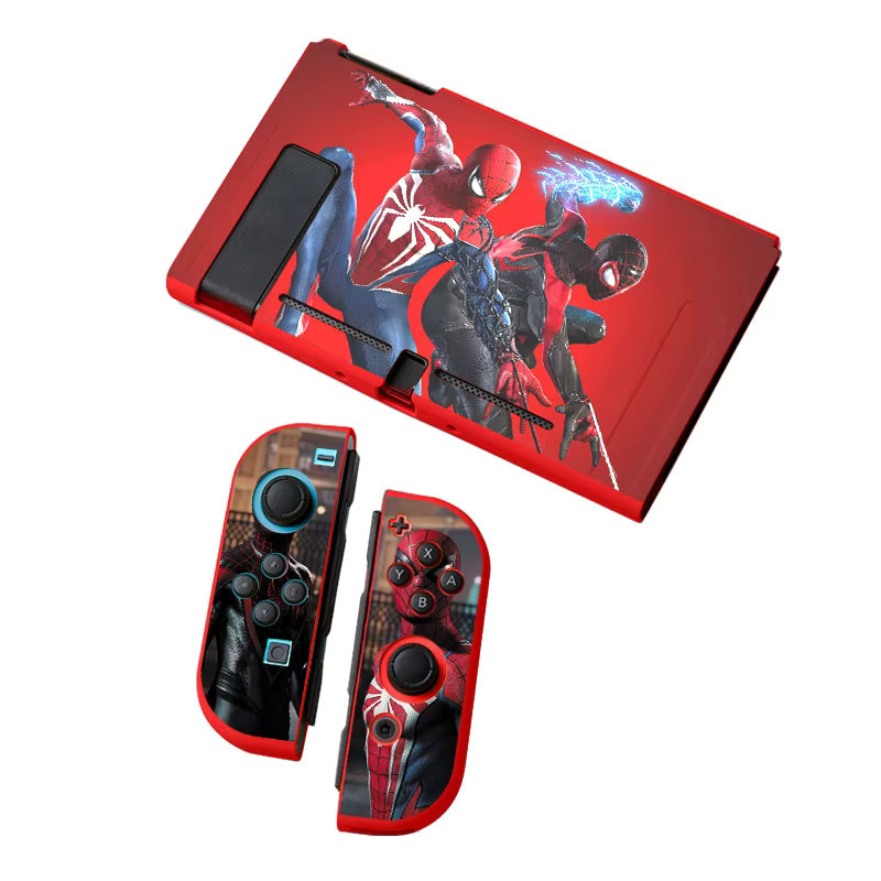 Silikonhülle im Cool Spider Theme für Nintendo Switch OLED und Joy-Con Controller als Schutzhülle und Zubehör - Bild 4