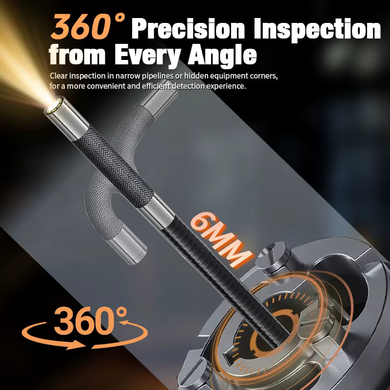 LAFOCH Industrie-Endoskop mit 4,5-Zoll-Bildschirm, 360 Grad rotierbar, HD-Linse (6mm/3,9mm), wasserdicht für Autoreparatur und Kanalisation - Bild 4