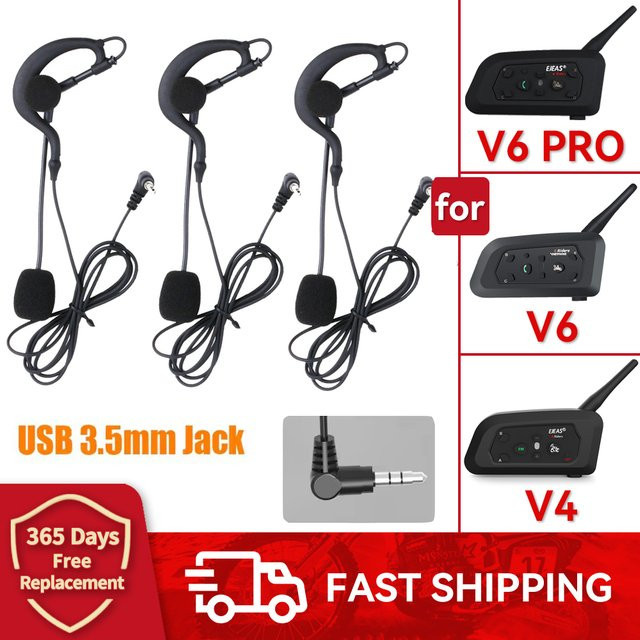 EJEAS Schiedsrichter Intercom Headset mit 3,5 mm Schnittstelle, In-Ear Kopfhörer für Fußball, Schwarz - Bild 1