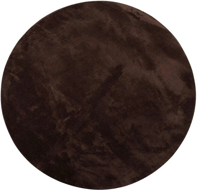 vidaXL Bereichsteppich HUARTE Rund, Braun, Polyester, Durchmesser: 100 cm - Bild 1
