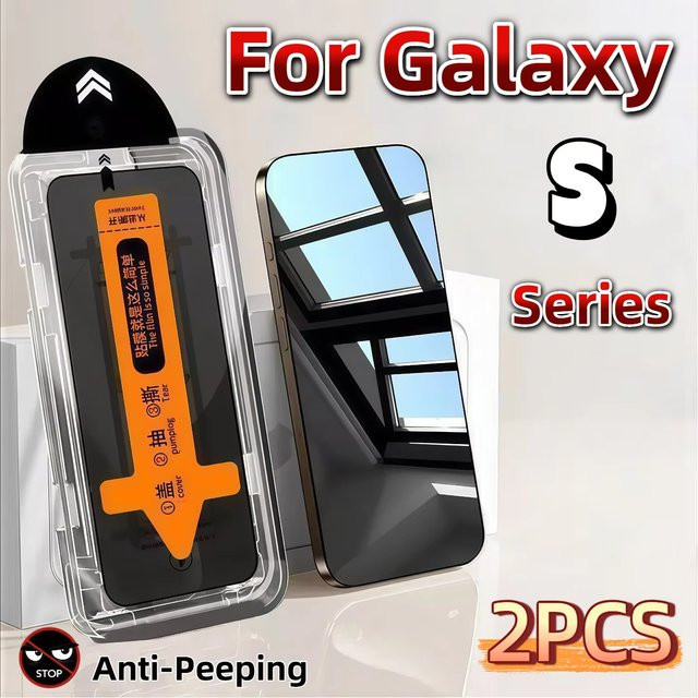 Samsung Schutzfolie aus gehärtetem Glas mit Blickschutz und staubdichter Installation, transparent - Bild 1