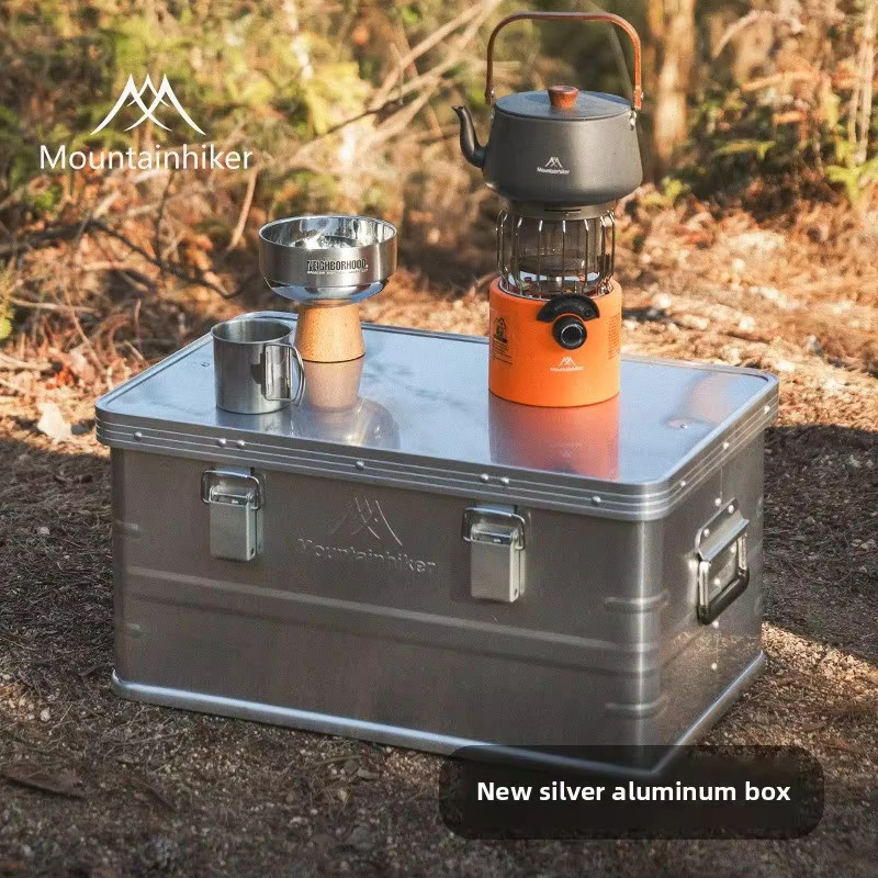 Mountainhiker Outdoor-Aufbewahrungsbox aus Aluminiumlegierung in Silber, Kapazität 20-96L - Bild 2