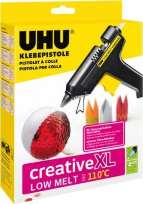 UHU Creative Low Melt Heißklebepistole 40 W in Schwarz inklusive 4 Klebepatronen - Bild 1