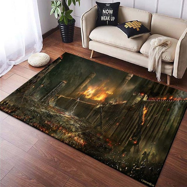 UQIDEHOME Bereichsteppich Mittelerde Karten Ring Muster, rutschfest und waschbar, Mehrfarbig, B/T: 140 x 80 cm - Bild 1