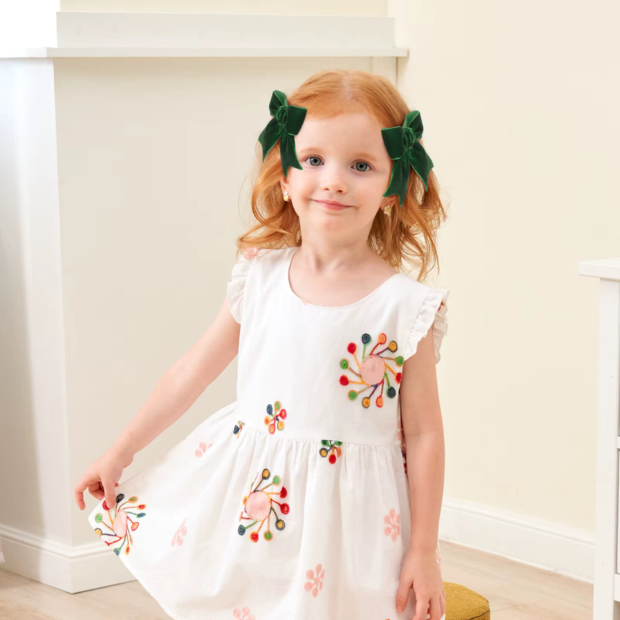 Haarspangen KIDS BOWS, Samtband Schleifen, Rot Grün, Kinder - Bild 2