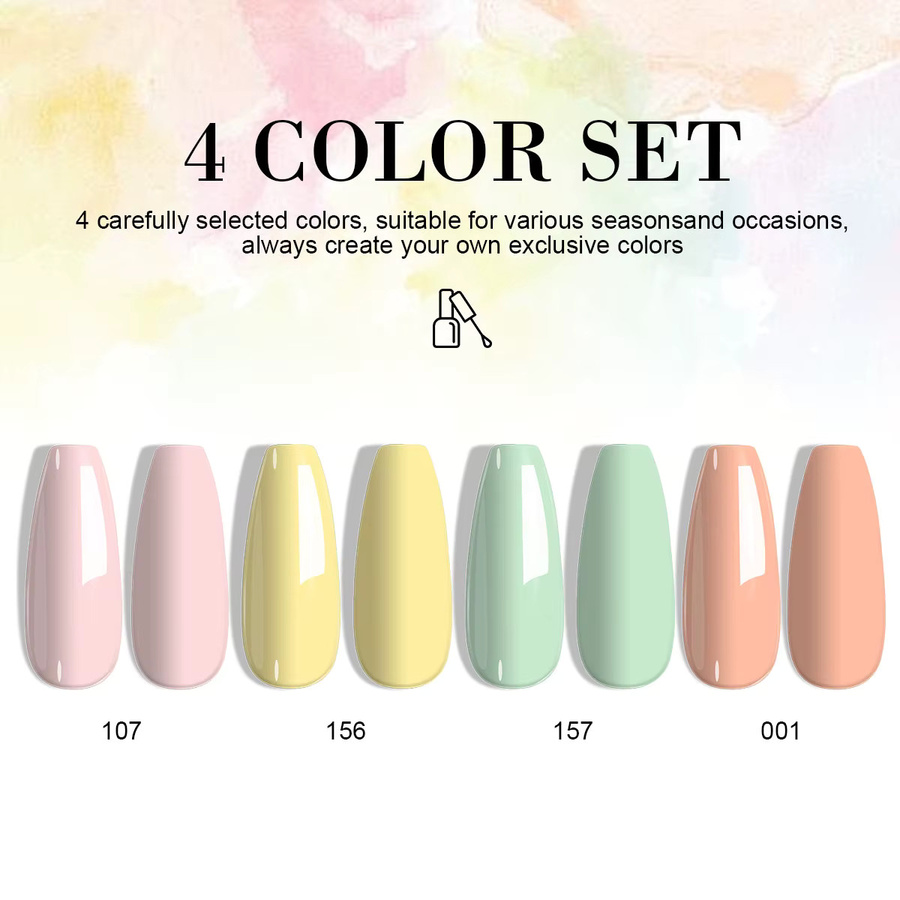 LIMEGIRL Nagellack-Gel-Set Macron Color, 4 Farben, glänzend - Bild 2