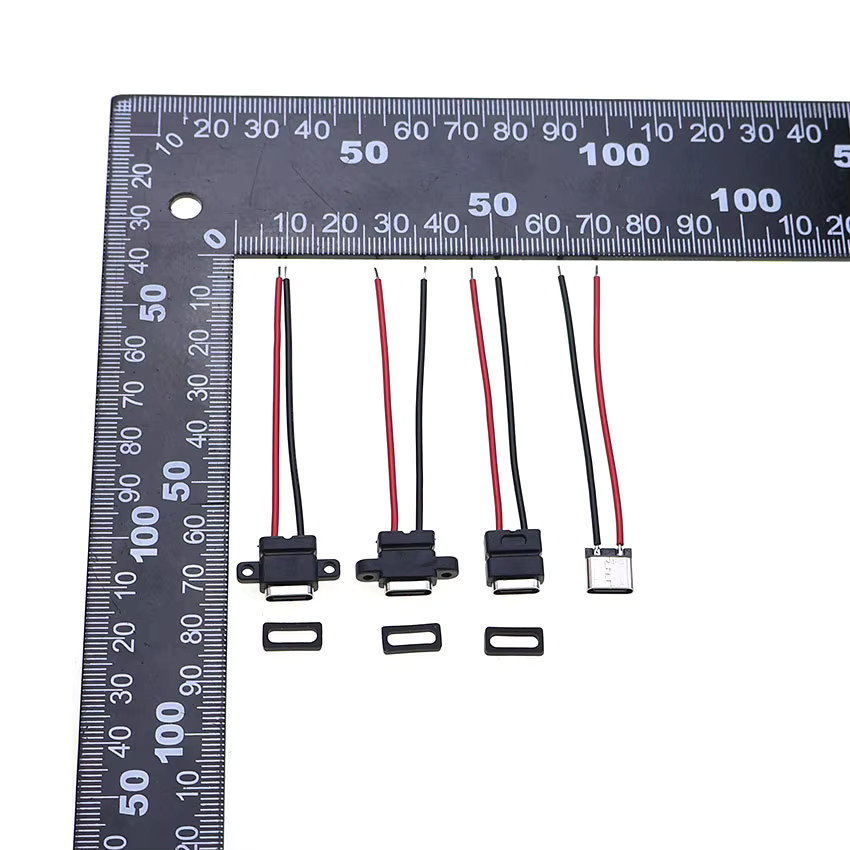 YuXi USB Typ-C 2pin wasserdichte Buchse mit Kabel in Schwarz - Bild 2