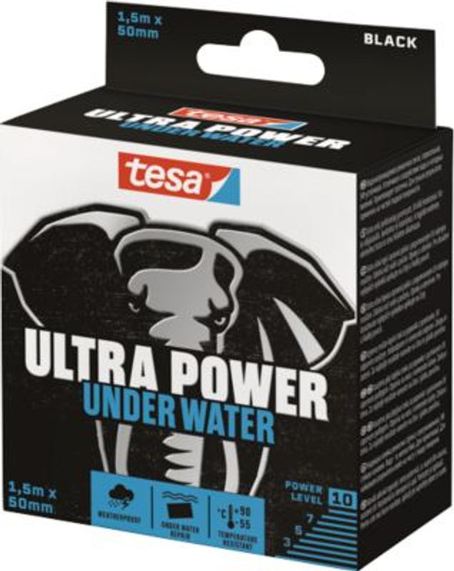 tesa Montageband Ultra Power Under Water, schwarz, Breite: 50 mm, Länge: 1,5 m - Bild 3