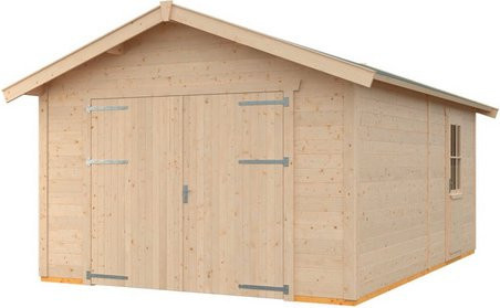 Holzgarage Varberg von Skan Holz in Natur und Beige, Breite: 370 cm, Tiefe: 525 cm - Bild 3