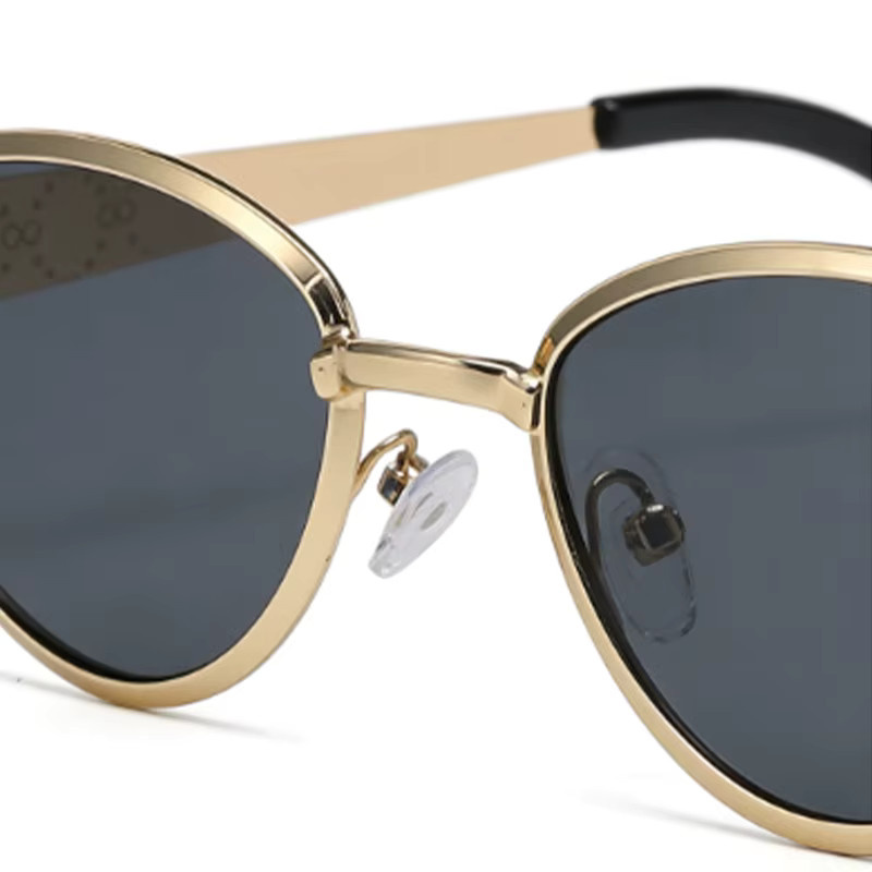 CHUANCHEN Sonnenbrille Cat Eye, Metall, Vollrand, Gold - Bild 1
