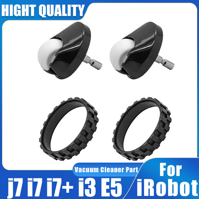 iRobot Roomba Ersatzteil-Set: Rutschfeste Vorderrad-Reifen und Gummiteile in Schwarz für i7, E5, E6 und 500, 600, 700, 800, 900 Serie - Bild 1