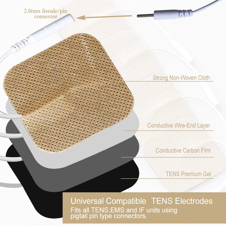 Raiuleko Elektrodenpads Gel-Patches als Ersatz für EMS Muskelstimulator und TENS Puls Nerven-Akupunktur-Massagegerät, 5 x 5 cm - Bild 2