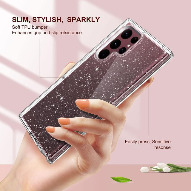 Transparente Glitzer-Handyhülle für Samsung Galaxy Modelle - Bild 1