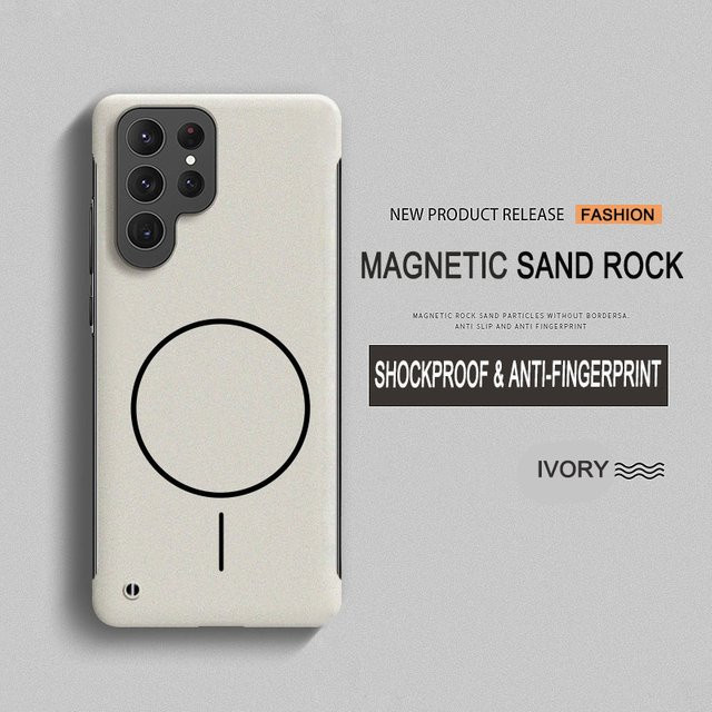 Magnetische PC Handyhülle mit Frosted-Effekt und Rahmenlos-Design für Samsung Galaxy S25 S24 S23 S22 S21 S20 FE Note 20 10 Plus Ultra, Farbe: Grün, MagSafe kompatibel - Bild 1