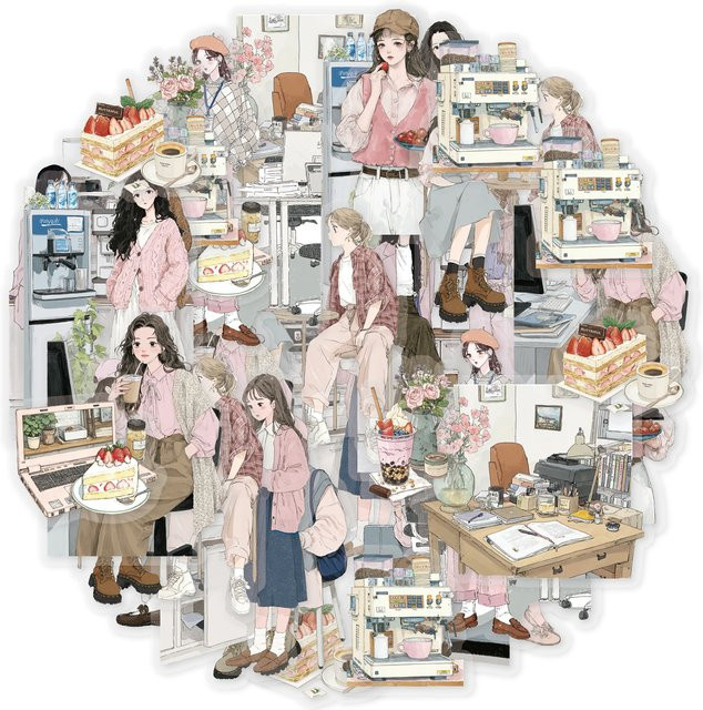 Etori Life Joyful Moments Work Break Chat Musteraufkleber für Scrapbooking und DIY-Projekte in Multicolour - Bild 1