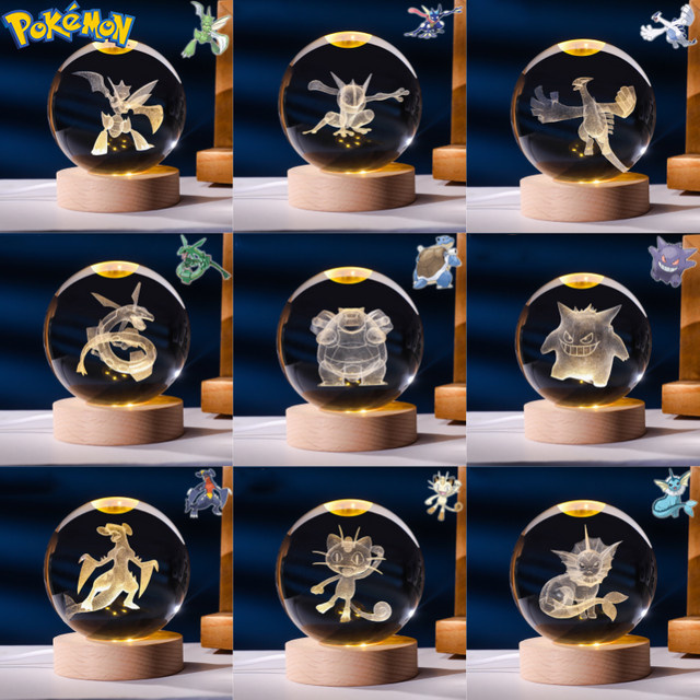 TAKARA TOMY Pokemon 3D Kristallkugel aus Glas mit Nachtlicht für Kinder, transparent - Bild 1