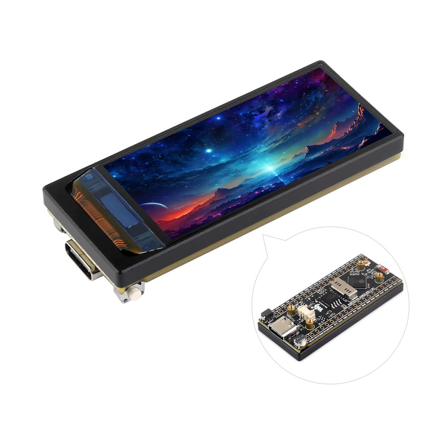 Waveshare ESP32-S3 Entwicklungsboard mit 1,91-Zoll-AMOLED-Display in Schwarz, 240 x 536 Pixel, 32-Bit-LX7-Dual-Core-Prozessor bis 240 MHz - Bild 2
