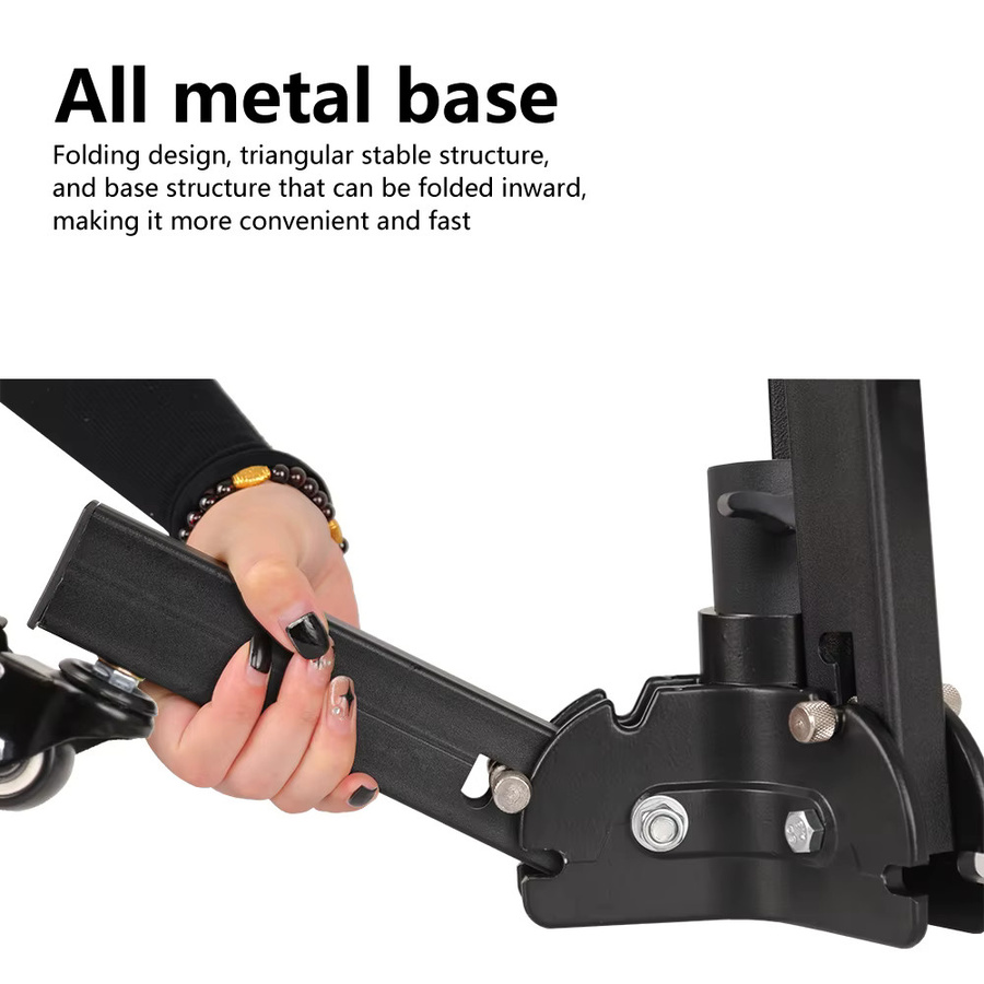 Verstellbares 2-teiliges Stativständer-Set in Schwarz mit Radstand und universellen 1/4 Zoll sowie 3/8 Zoll Schnittstellen für Videolichter mit 50 kg Tragfähigkeit - Bild 2