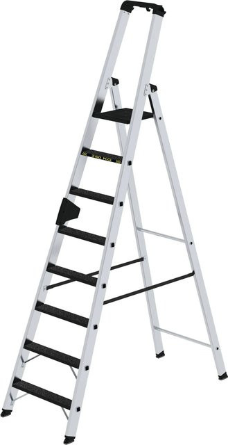 PROREGAL Stufen-Stehleiter Clip-Step R13 einseitig begehbar, Farbe: Silber, Tragkraft: 250 kg, 8 Stufen - Bild 1