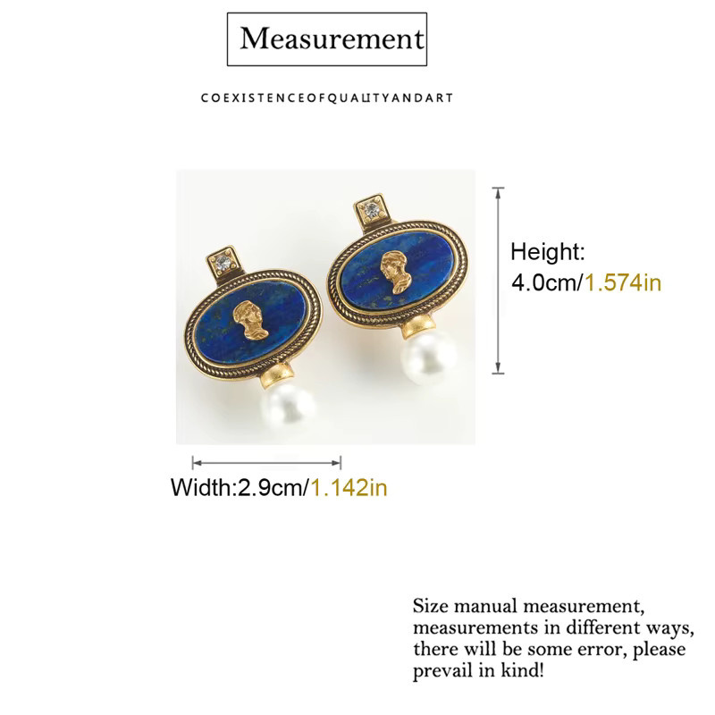 Icareu Ohrringe, Lapis Lazuli, Cameo, goldfarben, Damen - Bild 7