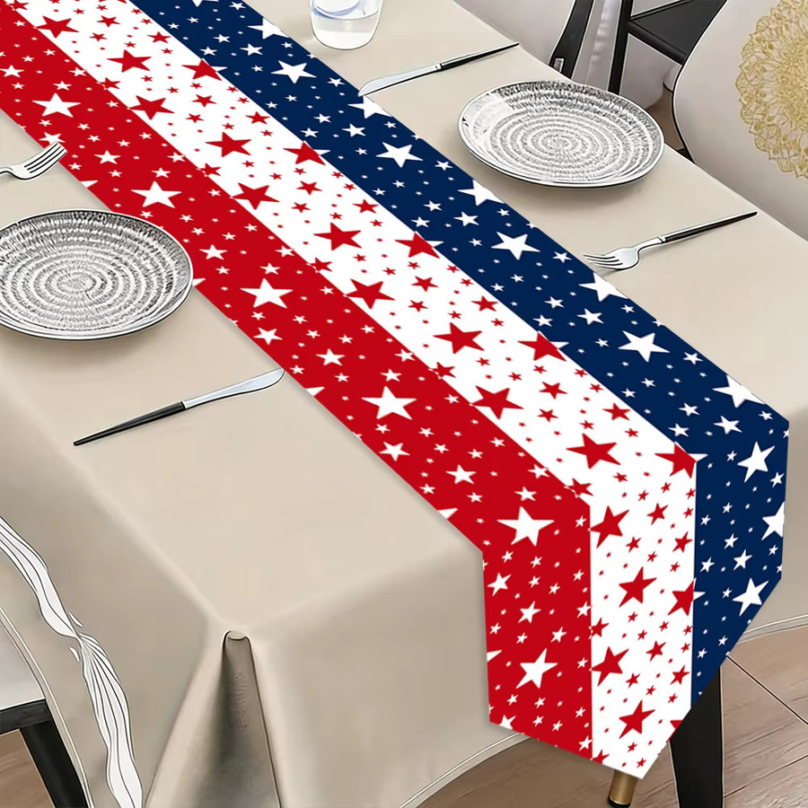 AFYPRTY Tischläufer mit amerikanischer Flagge und Sternen aus Polyester, B/H: 180 x 35 cm - Bild 5