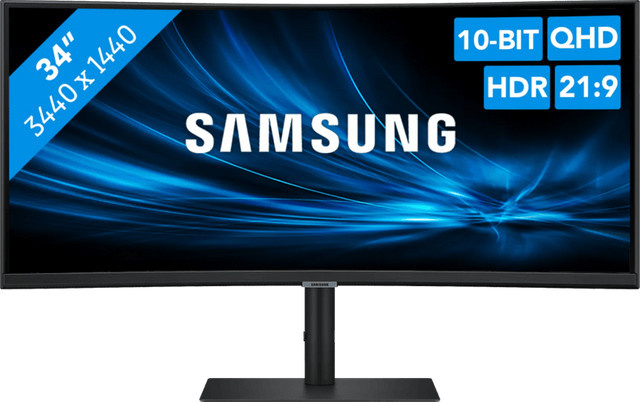 Samsung ViewFinity S6 S65UC Curved LED-Monitor, 34 Zoll, Schwarz, UWQHD, 100Hz, VA-Panel, HDMI, DisplayPort, USB-C - Bild 2