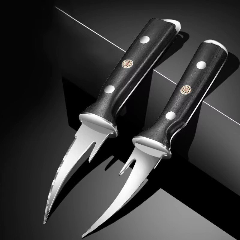 Edelstahl Garnelen Cutter in Schwarz mit Holzgriff für die Küche - Bild 3