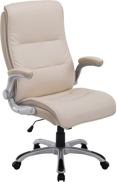 TPFLiving Bürostuhl Vila XXL Executive Chair aus Kunstleder in Beige mit Armlehnen und Rollen, B/T/H: 74 x 76 x 116 cm - Bild 1
