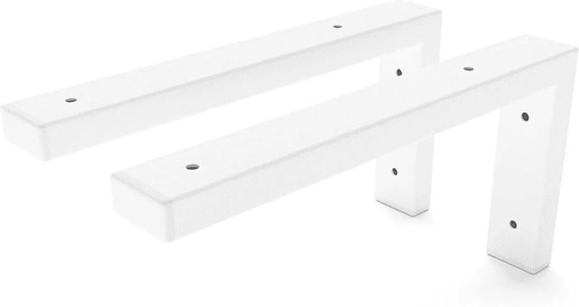 HEVVA Waschtischhalterung MAIN 2er Set Weiß matt aus Metall, Tiefe: 30 cm - Bild 1