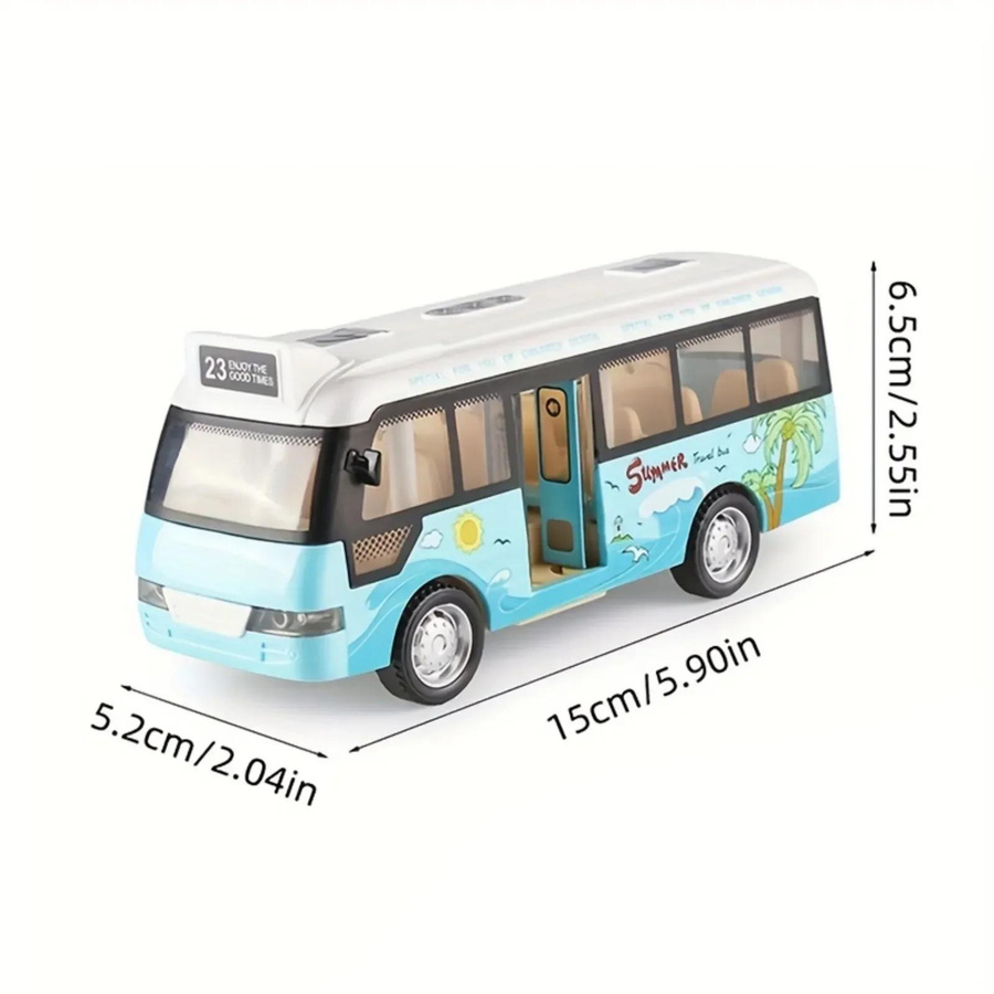 Yiran toy Schulbus Miniaturfahrzeug mit Ton & Licht blau ab 4-6 Jahre - Bild 3