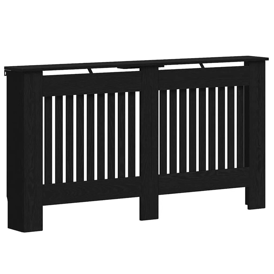 vidaXL Heizkörperabdeckung in Schwarz mit Eichen-Optik und vertikalem Latten-Design, B/T/H: 152 x 19 x 81,5 cm - Bild 2