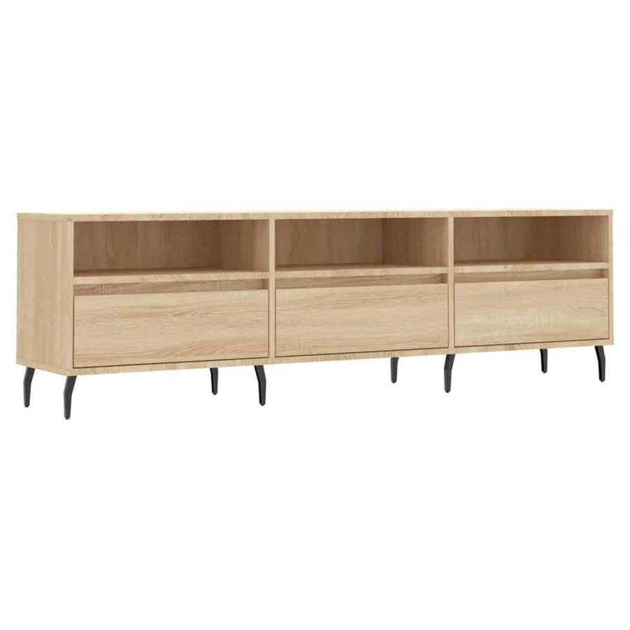 vidaXL TV-Schrank Sonoma-Eiche in Braun aus Holzwerkstoff und Eisen, B/T/H: 150 x 30 x 44,5 cm - Bild 2