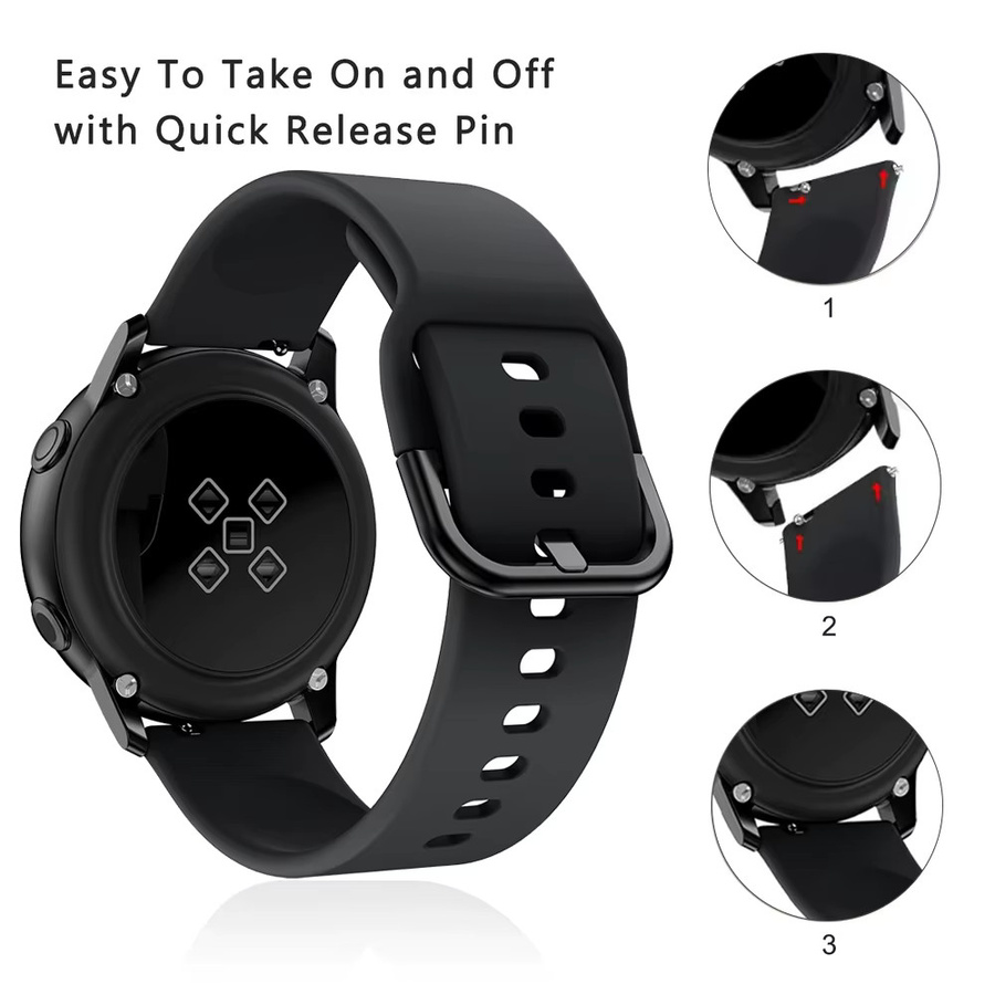 Huawei Uhrenarmband Silikon, Schwarz, 20mm 22mm - Bild 3