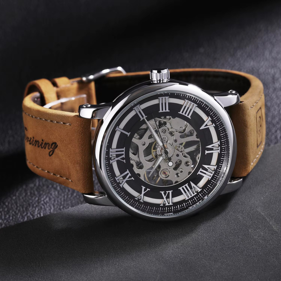 Forsining Armbanduhr, Mechanisch, Handaufzug, Leder, Herren - Bild 3