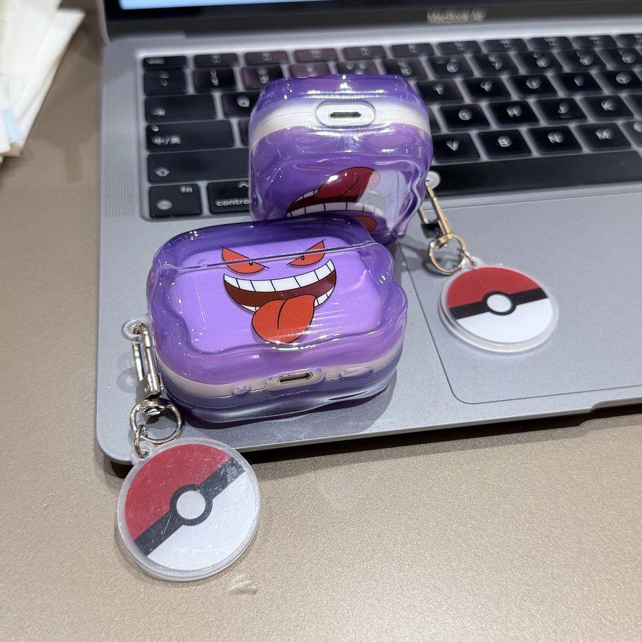 Gengar Pokémon Schutzhülle für Apple AirPods 1 2 3 Pro und Pro 2 Wireless Bluetooth Headset Case in Lila - Bild 3