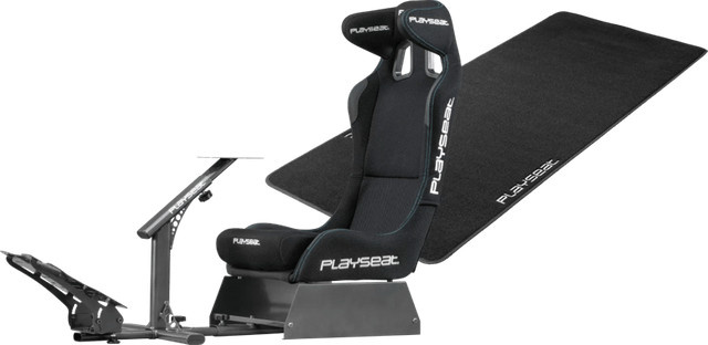 Playseat Evolution Pro ActiFit Gaming Chair mit Bodenschutzmatte in Schwarz aus Kunstleder - Bild 1
