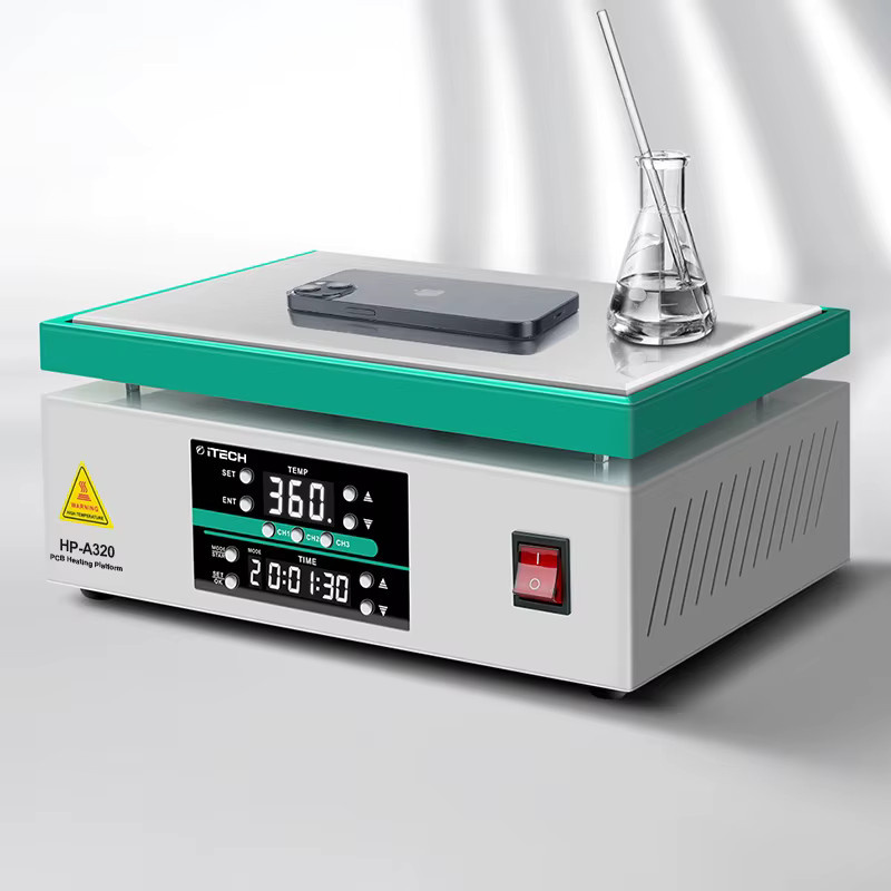 ITECH Hochtemperatur-Vorwärmplatte Elektroheizplatte für Leiterplattenheizung 0-450°C Weiß B/T: 30 x 20 cm - Bild 2