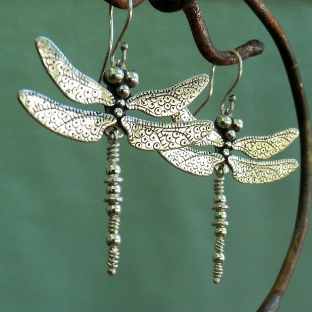 Futz Ohrringe, Libellen-Design, Silber, Damen - Bild 1
